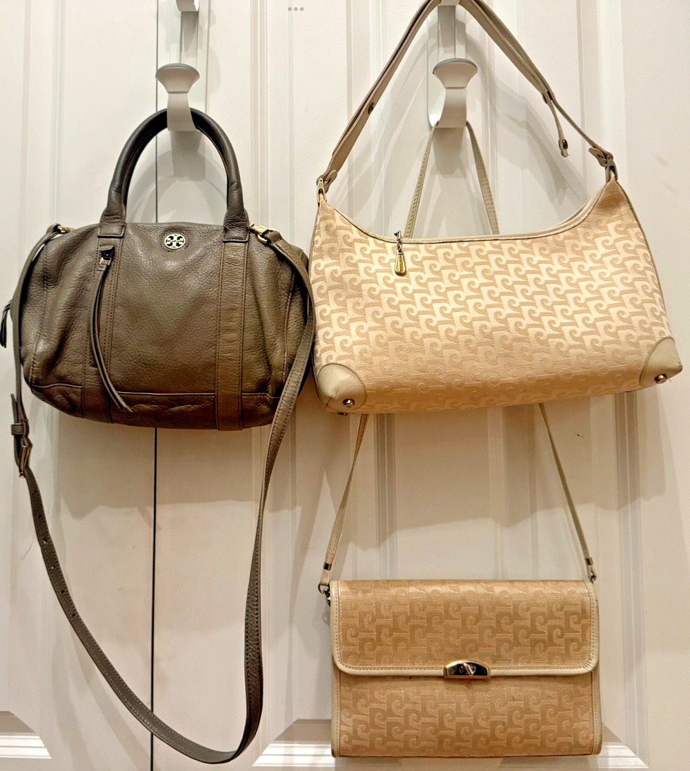 ✨ VINTAGE DESIGNER LOT: Tory Burch & 2 Pierre Cardin Bags ✨
